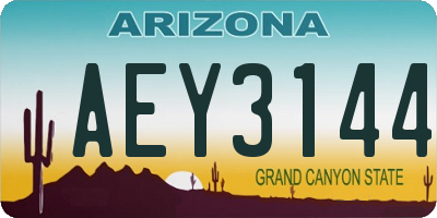 AZ license plate AEY3144