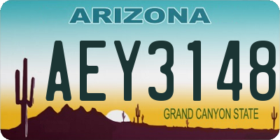 AZ license plate AEY3148