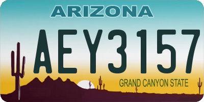 AZ license plate AEY3157