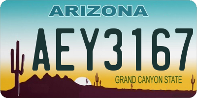AZ license plate AEY3167