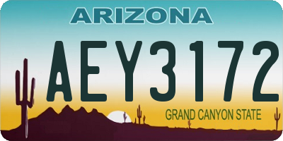 AZ license plate AEY3172