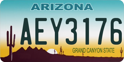 AZ license plate AEY3176