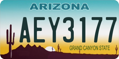 AZ license plate AEY3177