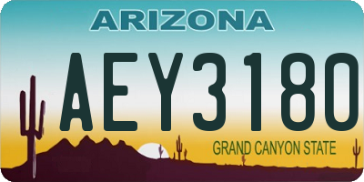 AZ license plate AEY3180