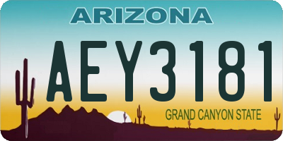 AZ license plate AEY3181