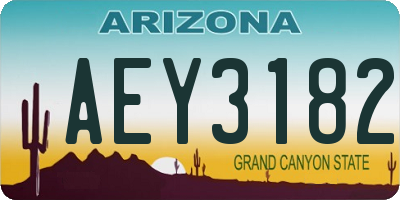 AZ license plate AEY3182