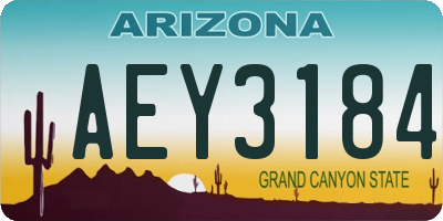 AZ license plate AEY3184