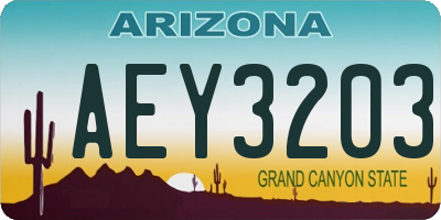 AZ license plate AEY3203