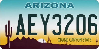 AZ license plate AEY3206