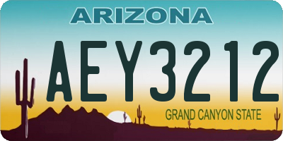 AZ license plate AEY3212