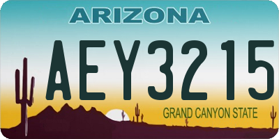 AZ license plate AEY3215