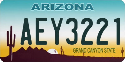 AZ license plate AEY3221