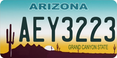 AZ license plate AEY3223
