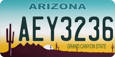 AZ license plate AEY3236