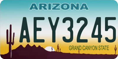 AZ license plate AEY3245