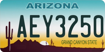 AZ license plate AEY3250