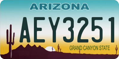 AZ license plate AEY3251
