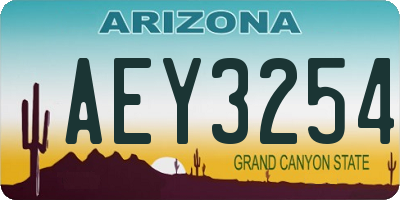 AZ license plate AEY3254