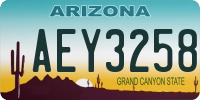 AZ license plate AEY3258