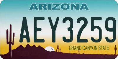 AZ license plate AEY3259