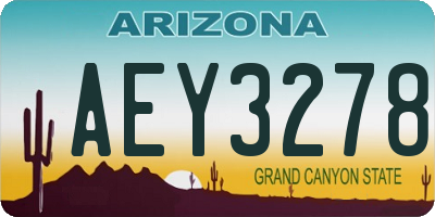 AZ license plate AEY3278