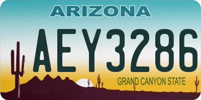 AZ license plate AEY3286