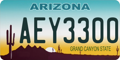 AZ license plate AEY3300