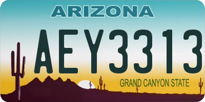 AZ license plate AEY3313