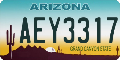 AZ license plate AEY3317