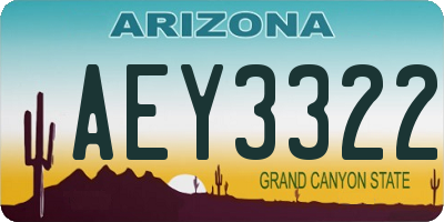 AZ license plate AEY3322