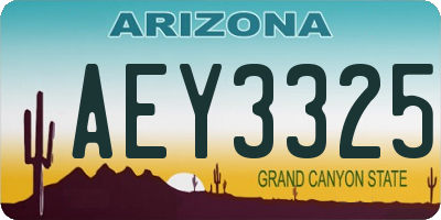 AZ license plate AEY3325
