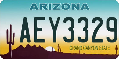 AZ license plate AEY3329