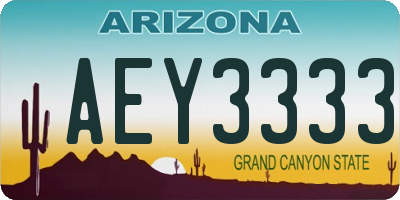 AZ license plate AEY3333