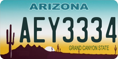 AZ license plate AEY3334