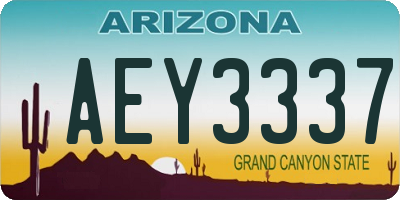 AZ license plate AEY3337