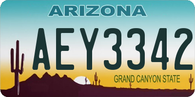 AZ license plate AEY3342