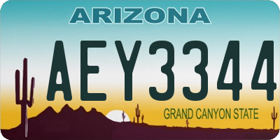 AZ license plate AEY3344
