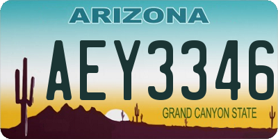 AZ license plate AEY3346