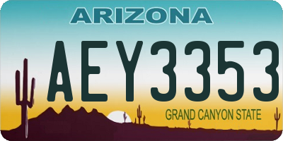 AZ license plate AEY3353