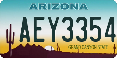 AZ license plate AEY3354