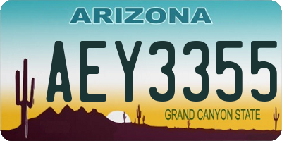 AZ license plate AEY3355