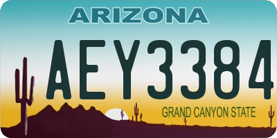 AZ license plate AEY3384