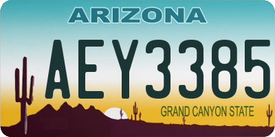 AZ license plate AEY3385