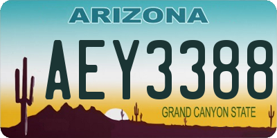 AZ license plate AEY3388