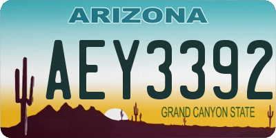 AZ license plate AEY3392