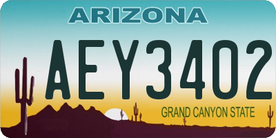 AZ license plate AEY3402