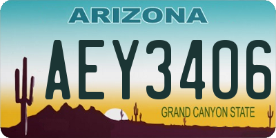 AZ license plate AEY3406