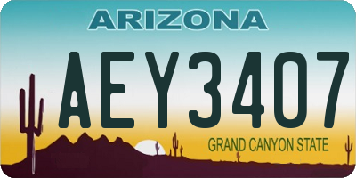 AZ license plate AEY3407