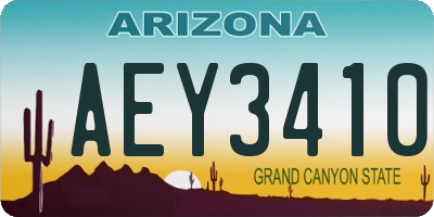 AZ license plate AEY3410