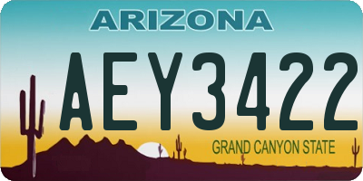 AZ license plate AEY3422